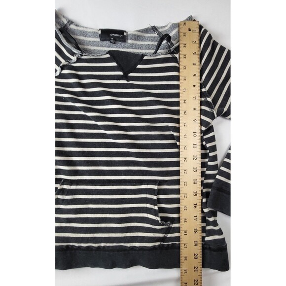 O'neill Womens Medium Blue/White Striped Long Sleeve Round Neck Pullover Boho - Picture 6 of 7